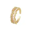 Anillo de Luz Geométrico de Zirconia Exclusivo Transfronterizo Europeo y Americano del Distrito Lu Moda de Lujo Personalidad Joyería de Lujo Anillo de Dedo para Mujeres
