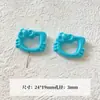 [Wangyang] Material e acessório para corrente de celular DIY temático de queijo Hello Kitty pintada de azul e branco em formato de estrela de acrílico