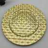 Prato de Base de Luxo Elegante Dourado Galvanizado Placa de Artesanato em Metal Imitação Placa Decorativa para Eventos Festivos Prato de Jantar