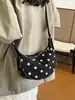 Bolso bandolera de moda estilo coreano, lindo y moderno, nueva colección verano 2026, diseño simple, adecuado para el trabajo y los desplazamientos, bolso de hombro de lunares de moda