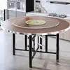 Mesa Redonda Grande Espessa para 12 Pessoas, Mesa Redonda Grande de Madeira Maciça, Mesa de Jantar com Mesa Giratória de Vidro, Mesa de Jantar para Cantina, Mesa de Jantar para Banquete Rural, Mesa de Jantar para Hotel