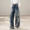 Jeans Jacquard Scimitar de Industria Pesada para Mujer Otoño/Invierno 2026 Nuevos Pantalones Largos Adelgazantes de Cintura Alta Pantalones de Pierna Ancha Elegantes para el Trabajo