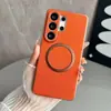Capa magnética para celular Samsung S26 Ultra compatível com fronteiras, com textura de tecido tecnológico, capa protetora anti-queda para S25 Plus, em estoque