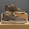 Sapatos Masculinos Versáteis Casuais Tênis Masculinos Estilo Coreano Moderno Sapatos de Couro Pretos Sapatos Esportivos Casuais