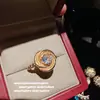 Conjunto Mobius Rose Escovado Anel de Diamante Banhado a Ouro 18K Flor Espiral Zircônia Colar terno