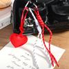 Moda Coração de Pêssego Bolsa Pingente Pingente Temperamento Artesanal Miu Nova Bolsa de Couro Vermelho Amor Lote para Pendurar