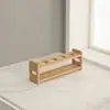 Prateleira de Armazenamento de Bambu para Dropshipping de Ponto Prateleira de Armazenamento Multicamadas para Temperos de Cozinha Prateleira de Exibição de Temperos para Mesa de Casa