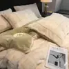 Conjunto de Quatro Peças de Pelo de Coelho, Veludo Leite Espessado, Capa de Edredom Quente de Inverno, Roupa de Cama de Coral, Antiestático, Antibacteriano