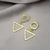Brincos Pendentes Geométricos de Círculo Vazado Moda Estilo Coreano Design Curto Nicho Tendência High Street para Mulheres