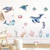 Br1072F Pegatinas de Pared Autoadhesivas de Peces de Coral del Océano de Dibujos Animados para Niños Habitación Infantil Dormitorio Pegatinas de Decoración de Pared de Fondo