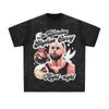 Amazon LAZADA verão estilo americano vintage lavado manga curta camiseta moda masculina casal solto meia manga comércio exterior atacado