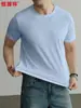 Hengyuanxiang Protección Solar 10A Antibacteriana Seda Helada Manga Corta Camiseta para Hombre 2026 Verano Nueva Cuello Redondo Anti-Arrugas Secado Rápido Camiseta para Hombre