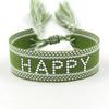 Pulsera de estilo étnico bohemio bordada con cinta, pulsera de moda con cinta de color, correa de muñeca tejida, pulsera genial para parejas