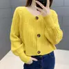Cárdigan Corto de Punto con Diseño Trenzado de Nicho Estilo Coreano 2025 Otoño/Invierno Nuevo Suéter Versátil Adelgazante para Mujer