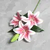 Flores Artificiais 3D Lírio de Três Cabeças Filme Impresso Flores Falsas Decoração de Casamento Buquê Decoração de Sala de Estar Casa Adereços de Fotografia