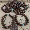 Pulseiras de Contas de Madeira e Pulseiras de Madeira de Sândalo, Contas de Rosário de Cipreste Natural, Estilo Transfronteiriço Douyin Xiaohongshu, Contas Redondas de Madeira