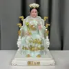 Estátuas de mármore branco das Quatro Grandes Famílias (Huhuang, Changmang, Taiye e Tainai) com enfeites de fada pintados para uso doméstico, atacado