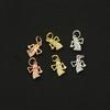 Cobre banhado a ouro Ouro branco ouro rosa micro incrustação de diamantes completos Pingente pequeno Coração de Anjo acessórios de joalheria para brincos DIY pingente