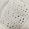Adesivos de Estrela de Cinco Pontas Prateados Acessórios para Nail Art Tendência Adesivos de Unha de Estrela Vazada Adesivos de Nail Art Usáveis