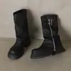 Botas Martin de sola grossa estilo britânico para mulheres, novas botas western de cano jeans outono 2026, botas curtas empilhadas, botas de cavaleiro