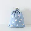 Bolsa Pequena de Pano com Cordão Estilo Fresco Bolsa de Tecido Pequena Bolsinho de Amarração Bolsa Organizadora para Itens Pequenos Bolsa de Compras Bolsa de Armazenamento Bolsa à Prova de Poeira