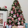 20 Bastones de Caramelo de Santa Claus, Cascabeles para Árbol de Navidad, Muñecos de Nieve, Pareja de Madera Navideña Regalos, Adornos para Decoración de Árbol