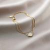 Pulsera Yunyao Inoxidable de Acero de Titanio Más Vendida Transfronteriza para Mujer con Trébol de Cuatro Hojas e Incrustaciones de Diamante, Personalidad Estilo Ins, Galvanoplastia al Vacío de 18K