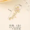 Material al por mayor para accesorios de joyería semiterminados metal con incrustaciones de circonita colgante de flor diy collar pulsera aretes colgante