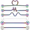 Comercio electrónico transfronterizo dedicado barra recta de acero inoxidable para barra de halterofilia barra recta pendientes europeos y americanos pendientes para doble perforación conjunto de pendientes joyería para perforaciones
