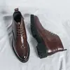 Zapatos de Cuero de Punta Aguda de Estilo Casual de Negocios Talla Grande Transfronterizos para Hombre Botas Martin de Suela Gruesa Zapatos de Cuero de Negocios para Hombre Zapatos de Cuero para Hombre