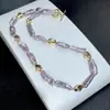 Collar de Perlas Naturales Barrocas Moradas de Venta Caliente en Otoño para Mujer, Collar de Clavícula de Lujo de Alta Gama Estilo Francés