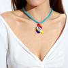 Collar Colgante de Metal Estrella de Mar de Cristal Oceánico Europeo y Americano Transfronterizo, Collar Exagerado Personalizado para Vacaciones en la Playa