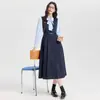 Primavera 2026 Nuevo Chaleco de Alta Gama para Maestra Vestido Traje de Entrevista Azul Marino Vestido Profesional para Mujeres
