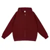 Moletom com zíper estilo americano personalizado de 350g com forro de fleece, cor sólida, manga longa, corte solto, estilo casual, personalizável com seu próprio design