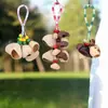 Anéis coloridos estilo floresta, kit de materiais DIY para sinos de vento de casca de fruta natural, bolsa artesanal, chaveiro de carro, decoração suspensa, materiais de casca de fruta