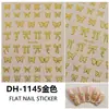 E-commerce Transfronteiriço Novo Estilo 3D Flat Ins Mais Vendidos Adesivos de Unha Hot Stamping Dourado Glitter Laço Adesivos de Unha DH1146