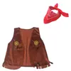 Traje vaquero occidental Ropa de fiesta para niños Ropa para juegos de rol traje Ropa de rendimiento para bebé pesado para hombre Set de 4 piezas