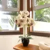 Flores Artificiales Película Impresa en 3D Textura Orquídea Bonsái Planta Artificial Planta en Maceta Artificial Flor Simulación