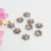 Bandeja de Flores Rellenas de Oro de 14K Micro-Incrustada Copo de Nieve Accesorios de Joyería DIY Espaciador Sombrero de Flor Cuentas Sueltas Material para Abalorios Hecho a Mano