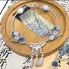 Pulsera de Abalorios Estilo Chino Floral Mariposa DIY Sin Tabúes para Mujer, Alto Valor Estético, Pulsera Estilo Ins, Regalo para Mejor Amiga, Accesorio para la Mano