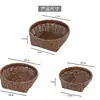 Plato de Fruta de Mimbre Sintético, Cesta de Pan Estilo Japonés Tejida a Mano, Cesta para Pan al Vapor, Cesta de Almacenamiento para el Hogar en la Sala de Estar, Bandeja de Mimbre con Doble Asa