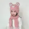 Gorro y Bufanda Integrados para Niños Gorro Engrosado a Prueba de Frío Gorro de Lana Tipo Suéter Gorro Cálido de Invierno con Protección para las Orejas Gorro de Lana Tejida para Bebé