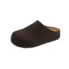 Zapatos de Lana para Mujer Estilo Birkenstock Semi-Cerrados, Nuevos Primavera 2026, Estilo Bosque Simple Retro de Nicho, Mocasines Semi-Mules Slip-On
