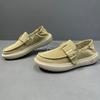 2025 Novos Sapatos Masculinos Vintage Tecido de Malha Loafers Preguiçosos Leves Respiráveis Sapatos Doug Slip-on Casuais Tendência