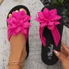 Chanclas Planas para Mujer con Diseño de Flor, Talla Grande, Unisex Verano Nuevo Estilo Sandalias de Pareja