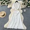 Vestido Suéter Interno Estilo Francês Feminino 2024 Inverno Stretch Slim-fit Emagrecedor Estilo Socialite Tricô de Botão Único Saia Longa
