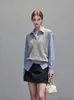 Versátil Chaleco Nuevo de Punto Cuello en V Color Sólido 2026 Chaleco para Mujer Estilo Escolar 6232