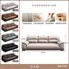 Novo Estilo Sofá de Couro Genuíno e Látex para Escritório, Simples Moderno Conjunto Combinado de Sofá e Mesa de Centro para Sala de Recepção Comercial
