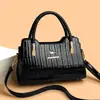 Nova Bolsa Feminina de Couro de Crocodilo, Bolsa Transversal de Ombro Feminina Grande, Luxuosa e Fashion, Bolsa de Mão Feminina Quadrada de PU Impermeável
