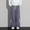 Pantalones Finos de Verano 2026 para Hombre, Pantalones Casuales de Pierna Ancha Estilo Americano a Rayas, Secado Rápido Deportivos Holgados Pierna Recta Marca de Moda Pantalones Largos